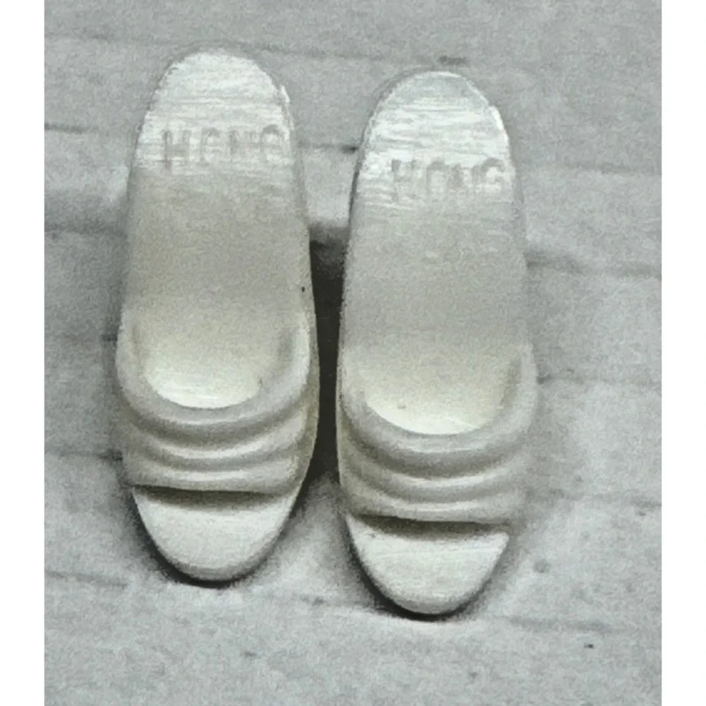 Vintage Barbie Accessories Fashion Avenue White Mules Shoes Hong Kong